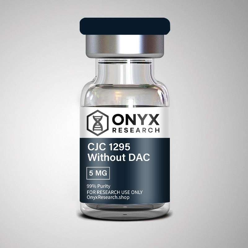 CJC-1295 No DAC 5mg research peptide vial with lyophilized powder and lab-grade packaging
