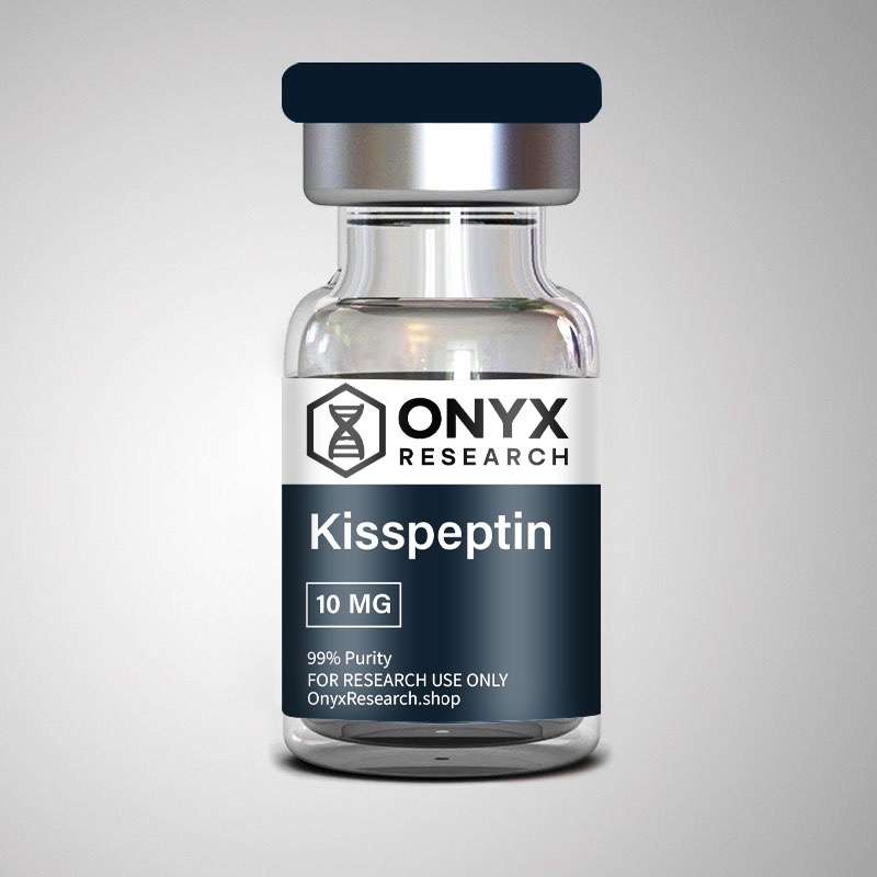 Kisspeptin 10mg research peptide vial with lyophilized powder and research-grade labeling