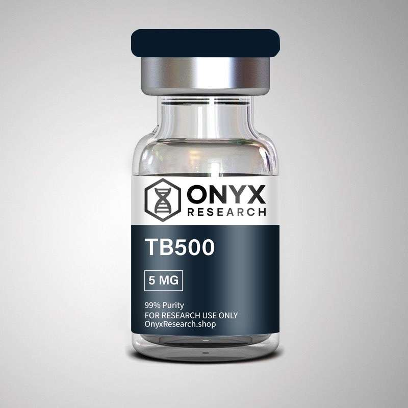 TB500 10mg research peptide vial with lyophilized powder and laboratory-grade packaging